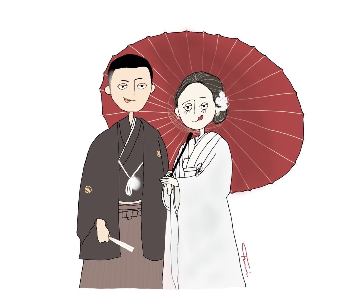 似顔絵イラスト描きます 結婚式のウェルカムボード等結婚式のアイテムに是非 イメージ9