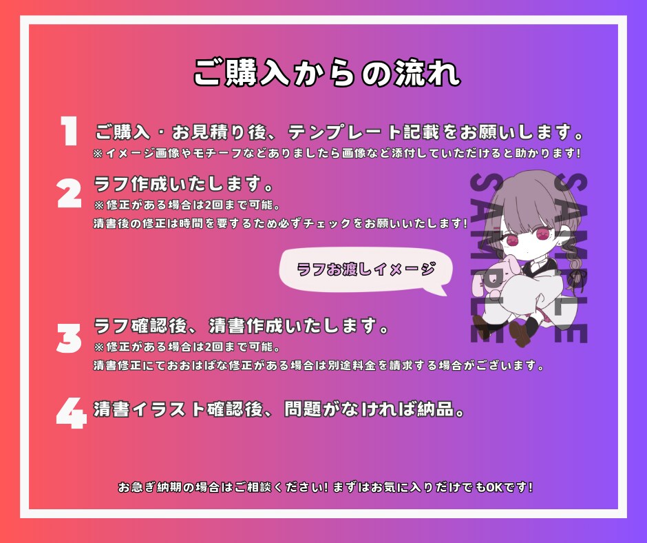 SNSで使用できるオリジナルイラスト制作します 商用利用可能・ヒアリング問い合わせお気軽にご相談ください！ イメージ3