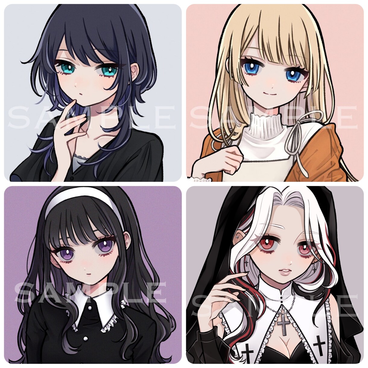 SNSのアイコンを描きます かわいい/かっこいい/病み系などさまざま対応可能◎ イメージ5