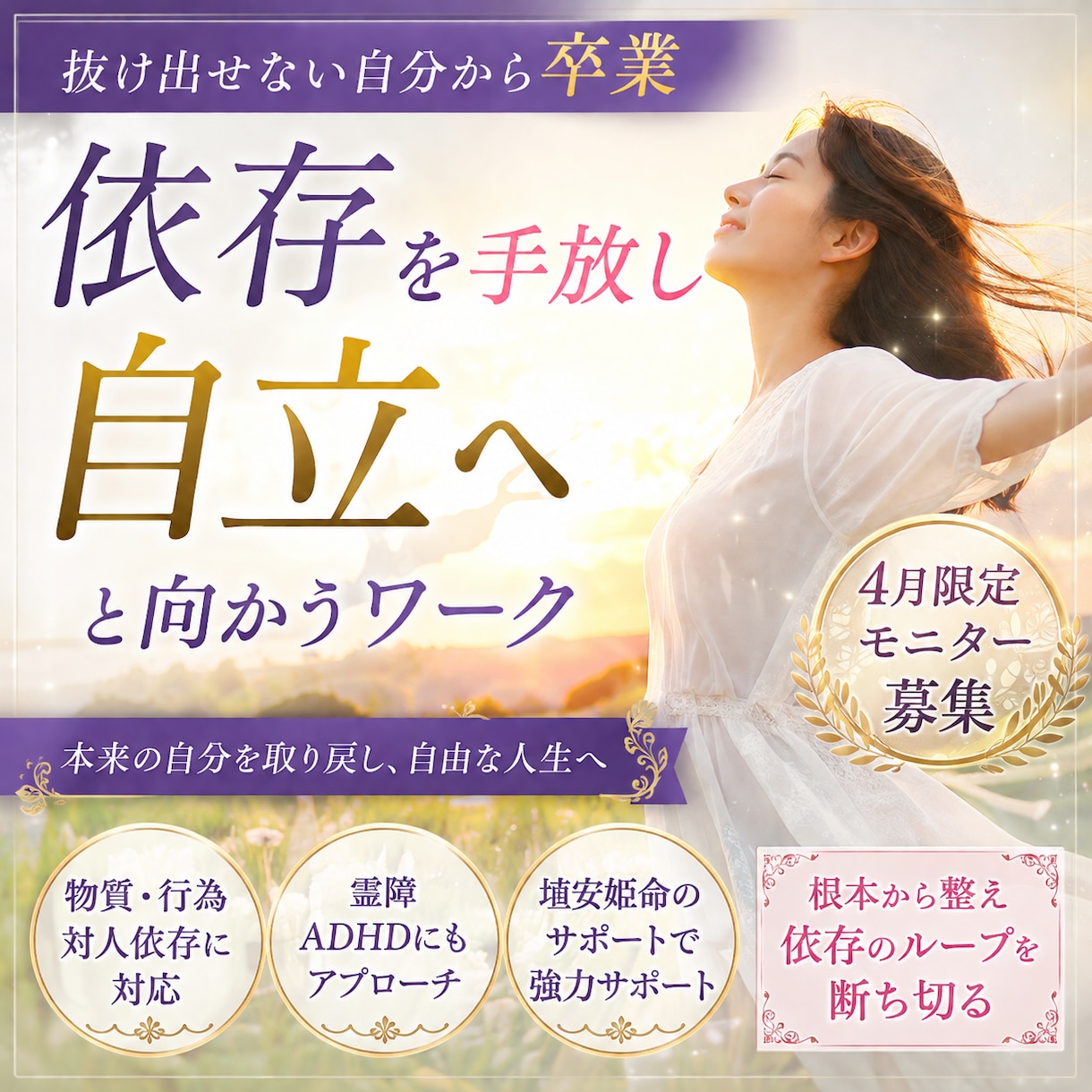 依存を断ち切り本来へ戻るエネルギーワークを行います 抜け出せない癖や執着を手放し「自分で選べる人生」へ書き換える イメージ3