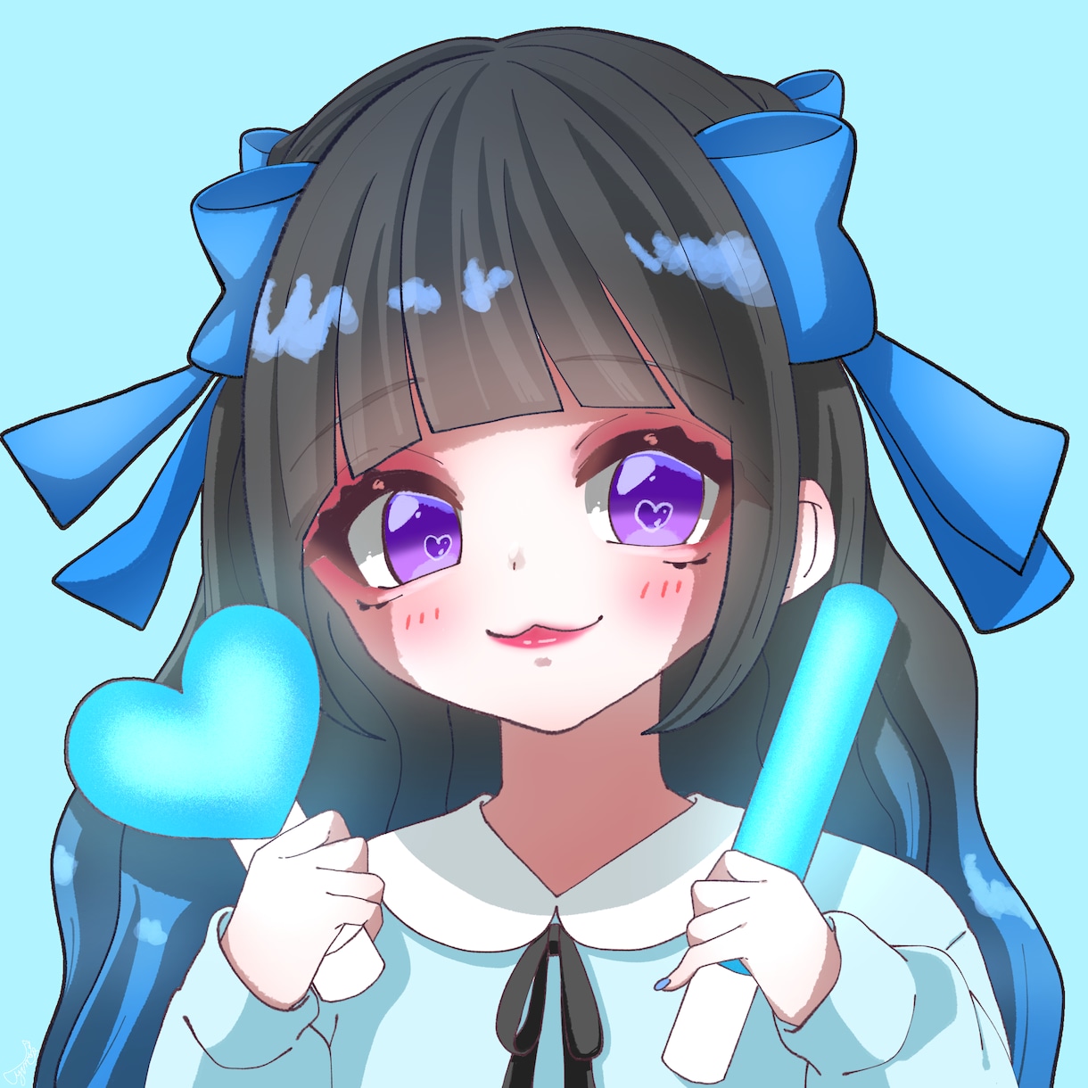 推し活している女の子を制作します SNS用イラスト・アイコン作成 イメージ1