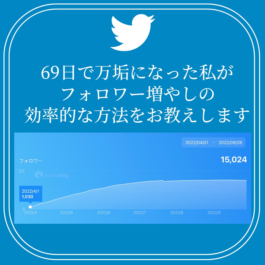 Twitterでフォロワー増やすコンサルをします 69日で万垢になった私がフォロワーの増やし方をお教えします イメージ5