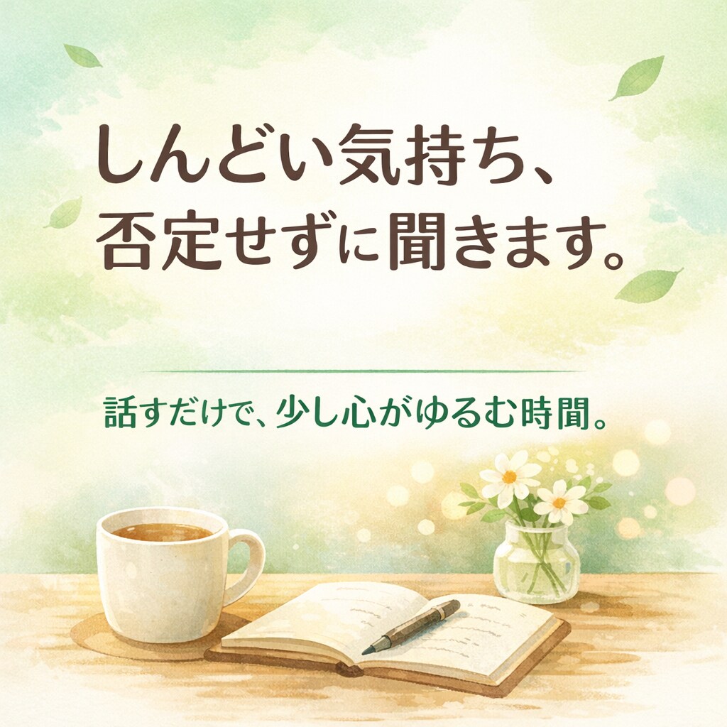 1分だけでもどうぞ！悩みに寄り添います つらい気持ち、1人で抱えないで！ イメージ1