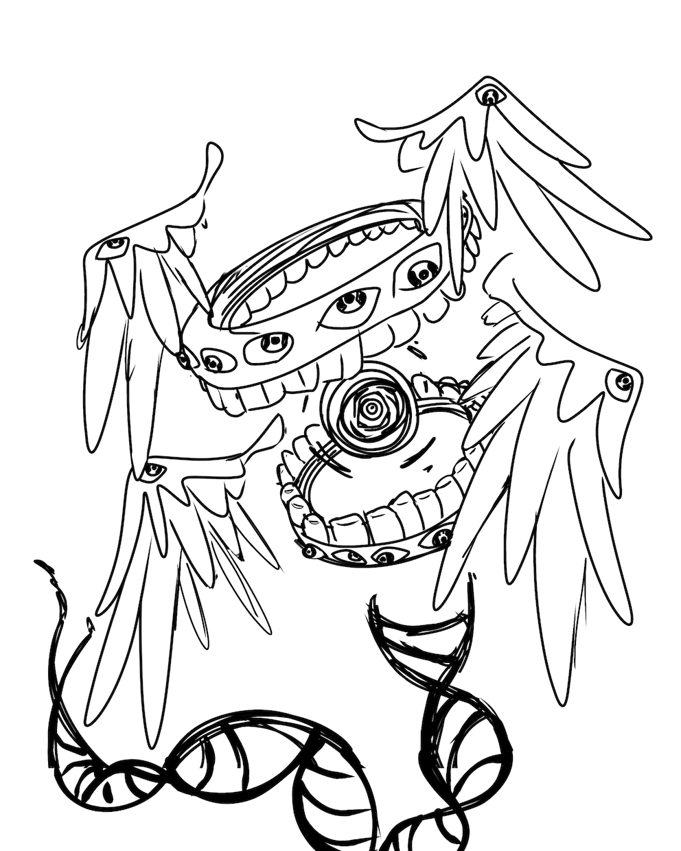 3つ3000円で異形系のラフデザイン案を描きます 一体一体個性的で唯一なキャラデザ案を制作します。 イメージ9