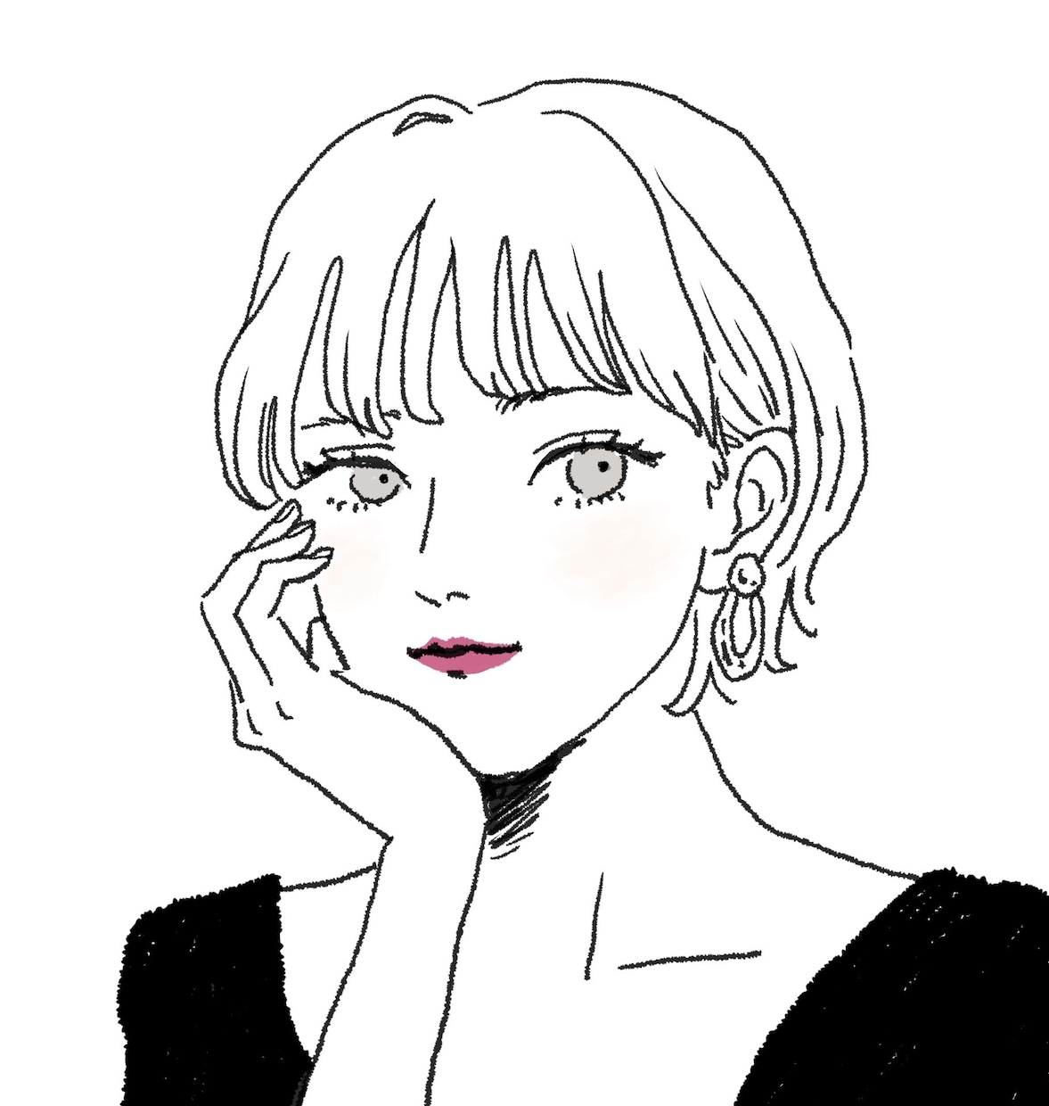 おしゃれでかわいい！ハイセンスな似顔絵描きます SNSアイコンに使いやすいおしゃれ女子・男子イラスト描きます イメージ3