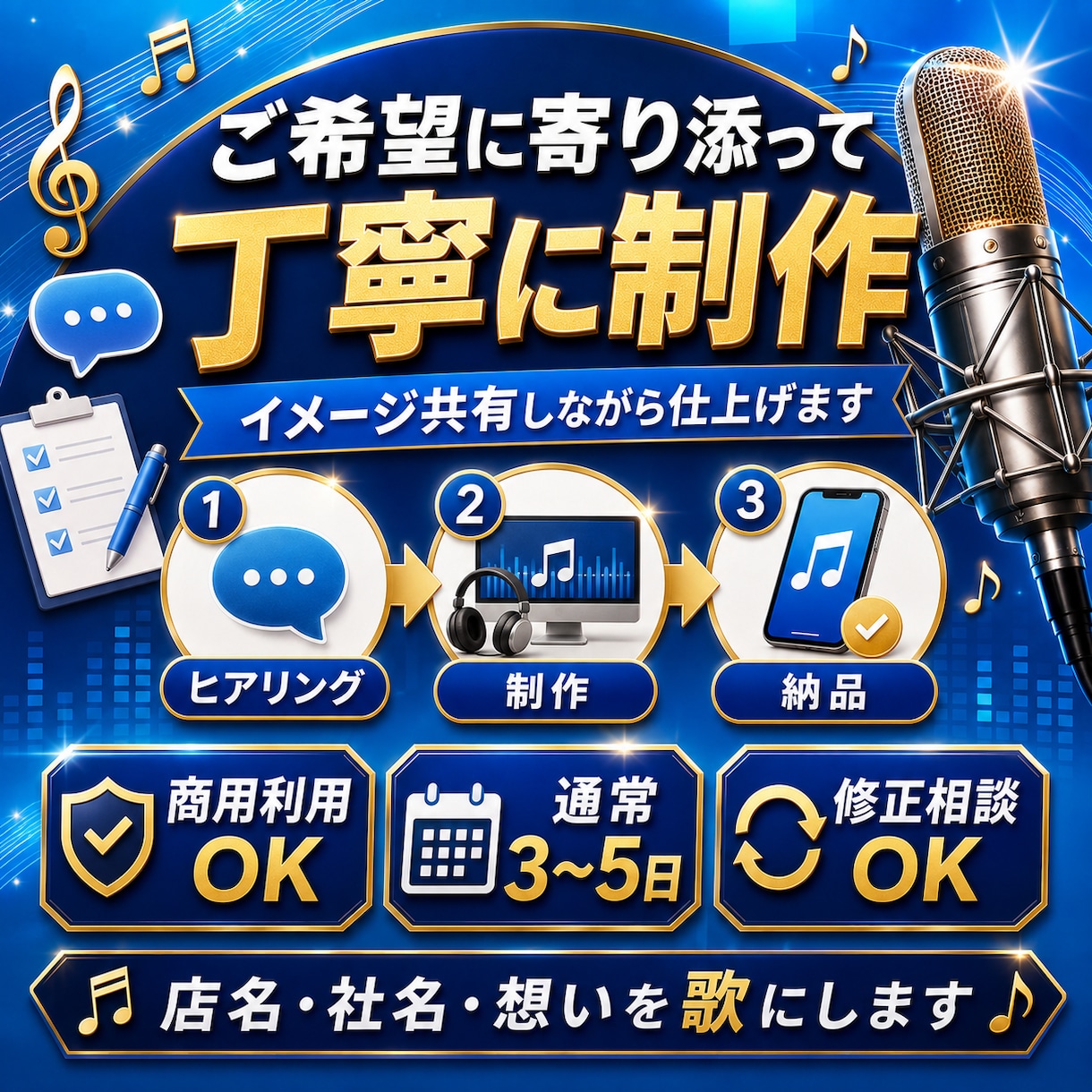 お店や会社の覚えやすいテーマソング作ります 耳に残る一曲で、お店や会社をもっと覚えてもらえる存在に イメージ3