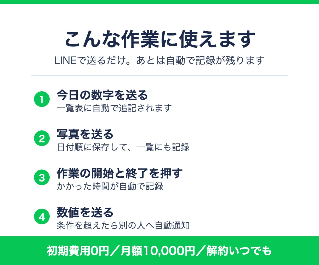 LINEに送るだけで記録が残る仕組み作ります Excel転記をなくします｜初期0円｜動く画面を先に見せます イメージ2