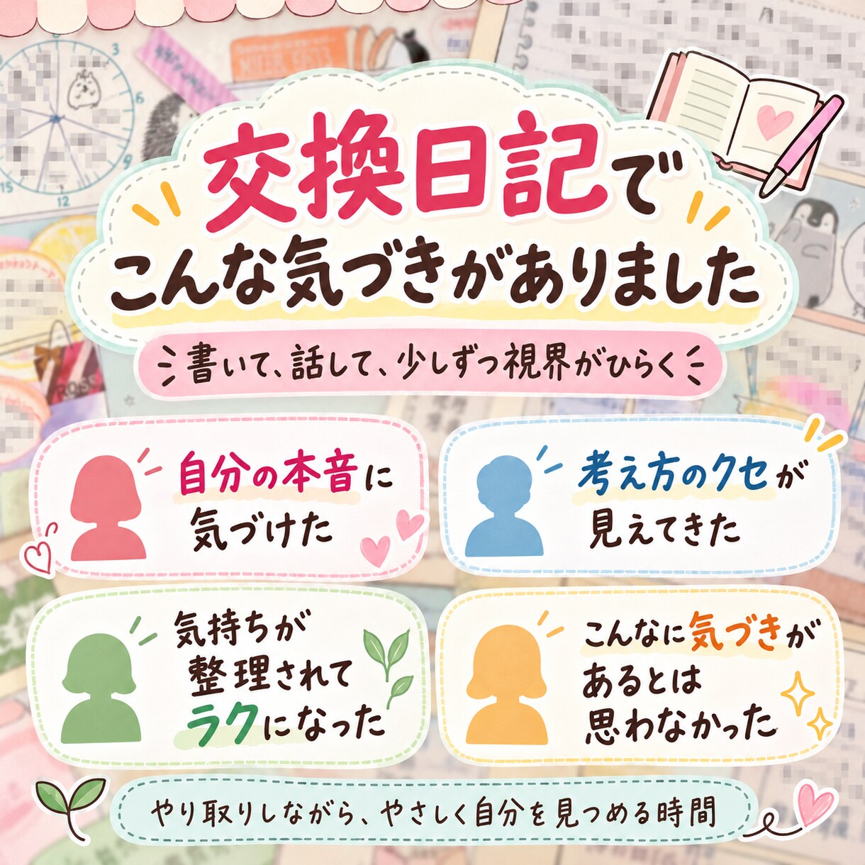 心を整える交換日記セラピーをお届けします 7日間、あなたと私の小さな日記帳♡書くたびに本音に気づく時間 イメージ7