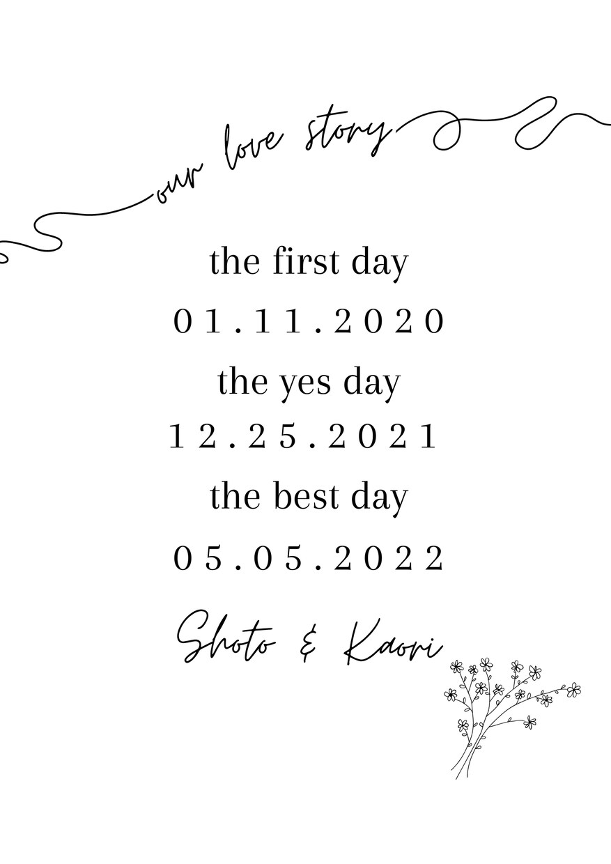 記念日ボード2種類からお選びいただけます 海外で人気ミニマル系 our love story イメージ3