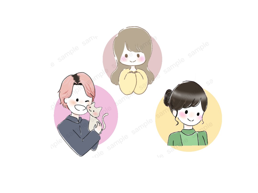 ほんわかとしたタッチのゆるかわ似顔絵を描きます アイコンやブログなどに是非ご利用ください⭐︎ イメージ6