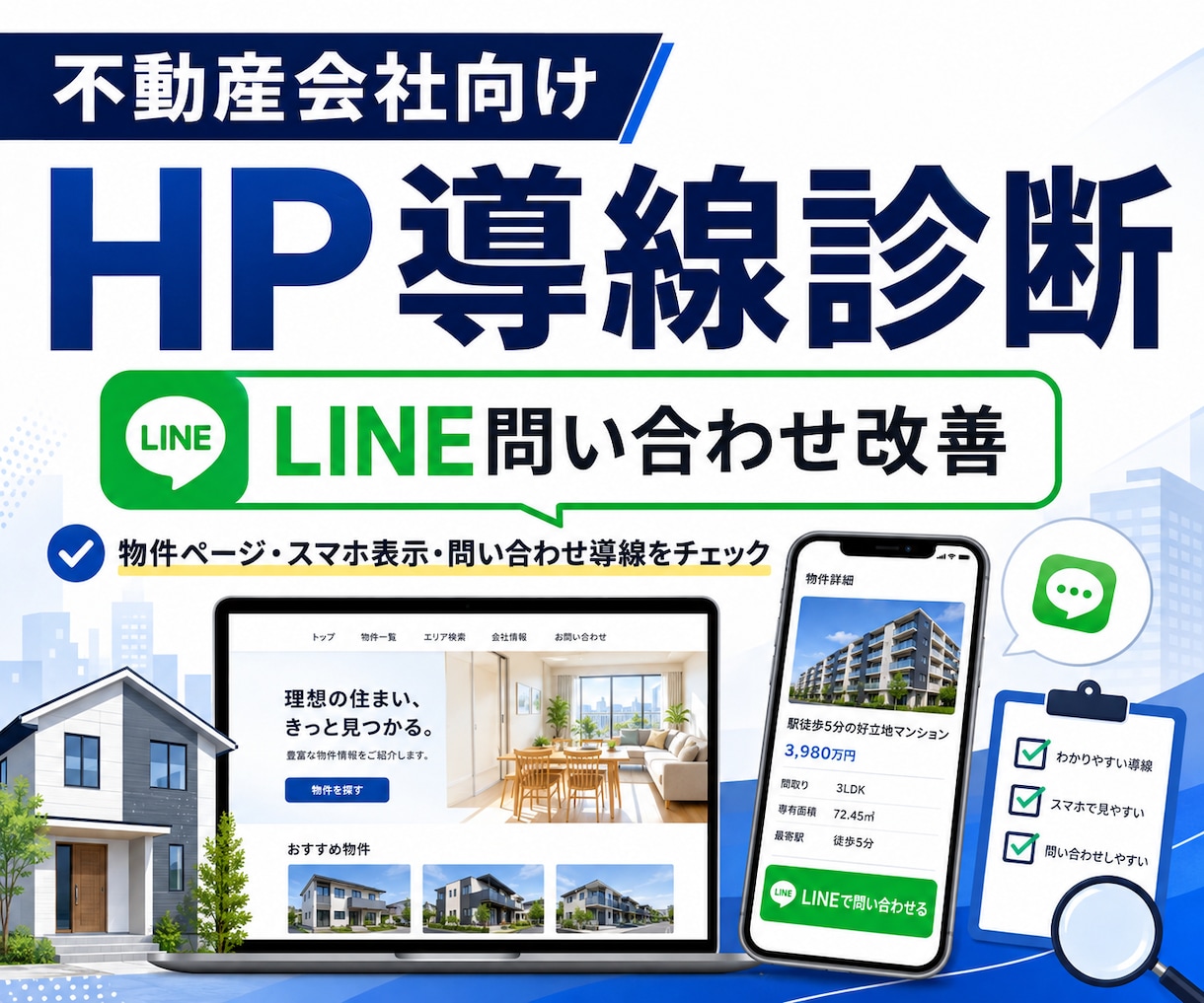 不動産会社HPの導線診断します 問い合わせにつながる改善点を提案 イメージ1