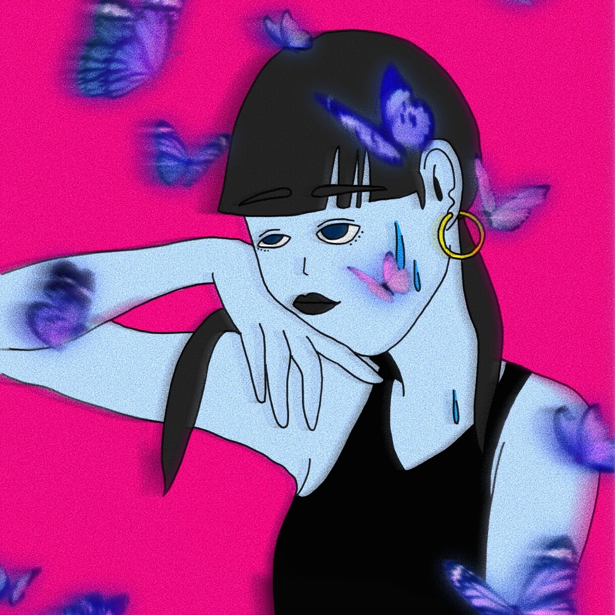 ビビットorモノトーンの個性的イラスト作ります 女性的なA4サイズまでのイラスト作成します。 イメージ1