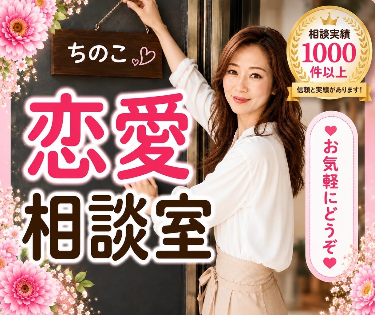 ちのこ恋愛相談室❤️あなたの恋を全力で応援します 恋愛相談/復縁/失恋/女心/不倫/片思い/不安/モテたい イメージ1