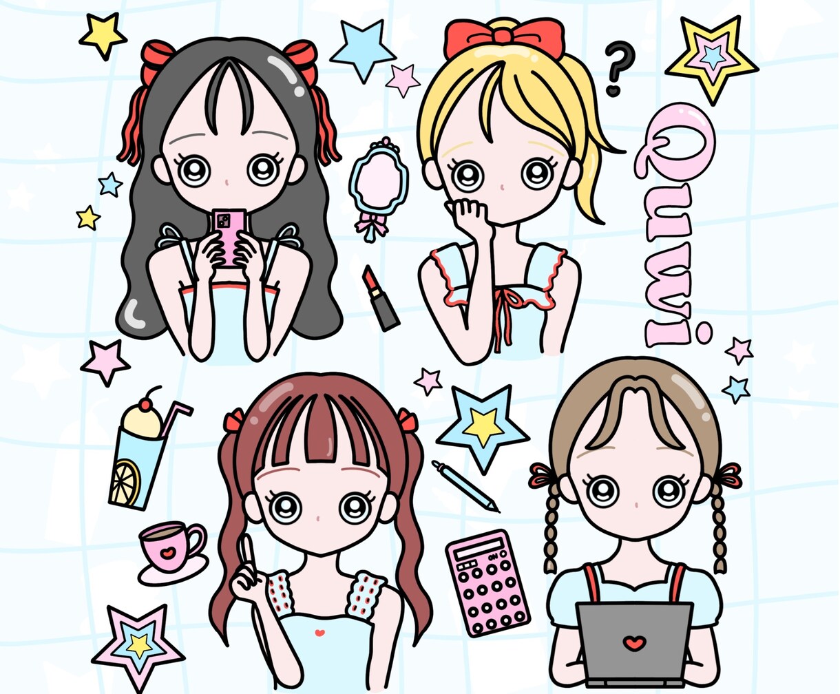 商用◎アイコン・結婚式・挿絵.各種イラスト承ります 修正無制限ポップでかわいい人物イラストを丁寧にお描きします！ イメージ10