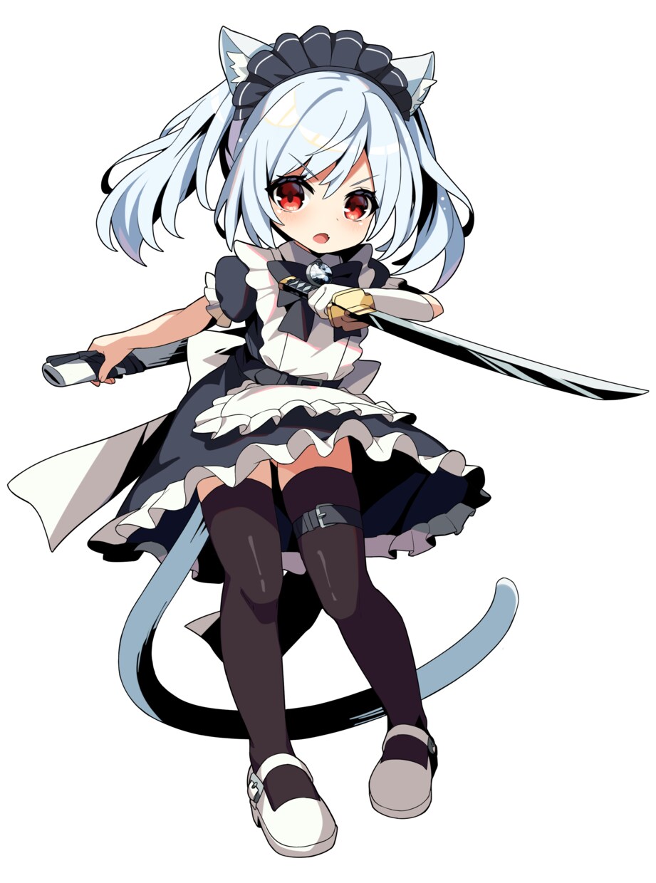刀の猫耳メイドます 黒影でメリハリの利いた猫耳のメイドちゃん イメージ3