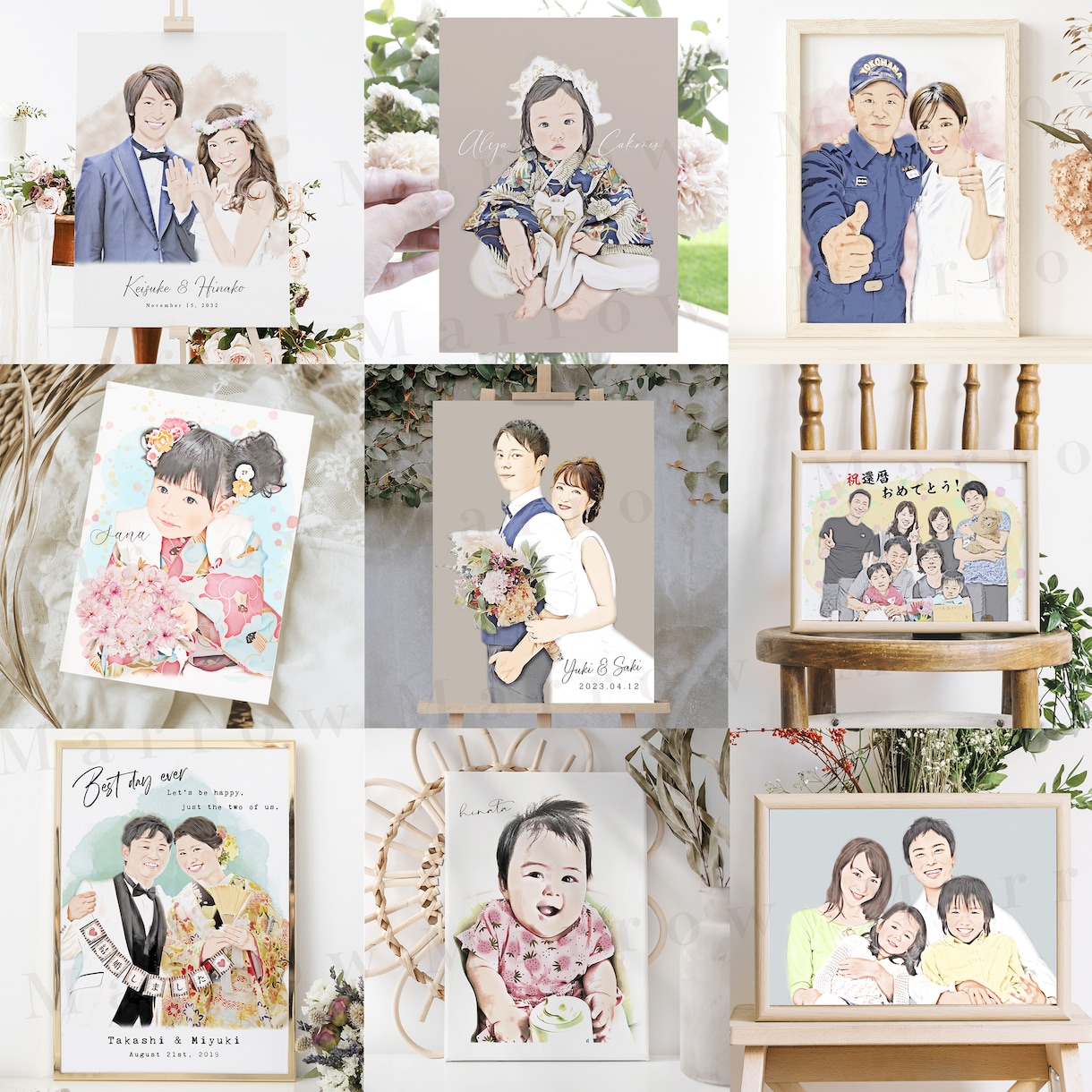 リアルでナチュラルな似顔絵を作成いたします プロのデザイナーが写真から作る水彩タッチの似顔絵 イメージ3
