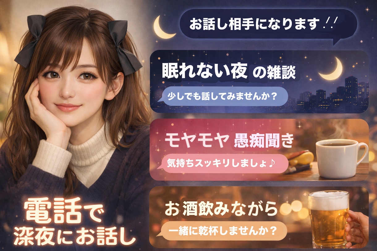 今すぐ話したい時に｜1分お試しOK｜何でも聞きます 初出品ですが、丁寧にお話を聞きます .ᐟ イメージ1