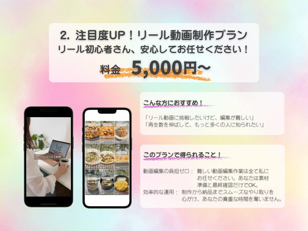 1投稿2,000円〜｜投稿・リール代行します 丁寧×安心｜初心者に寄り添う運用代行 イメージ5