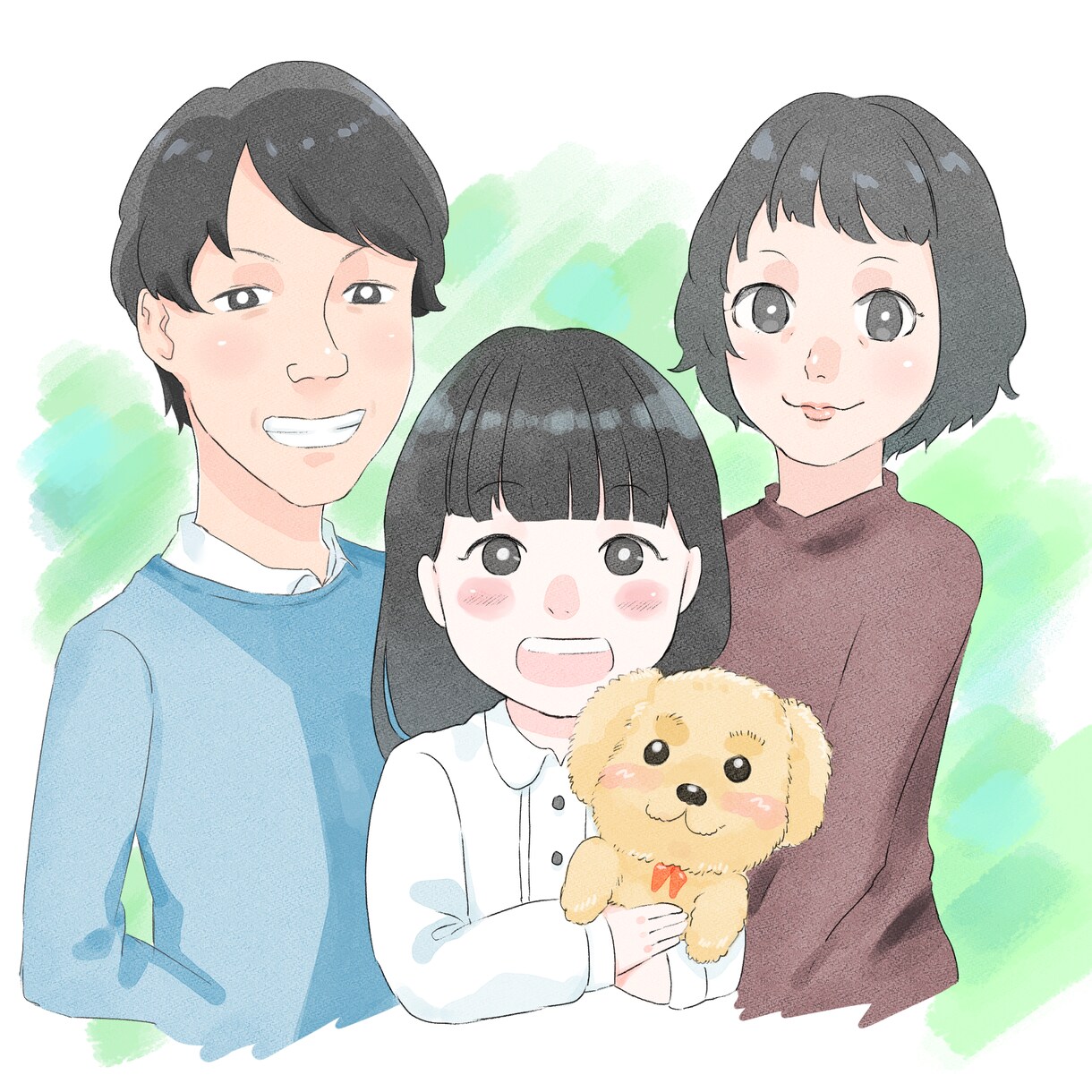 大量購入可！優しい雰囲気の似顔絵描きます 子供からお年寄り、ペットまで。大人数も対応します。 イメージ2