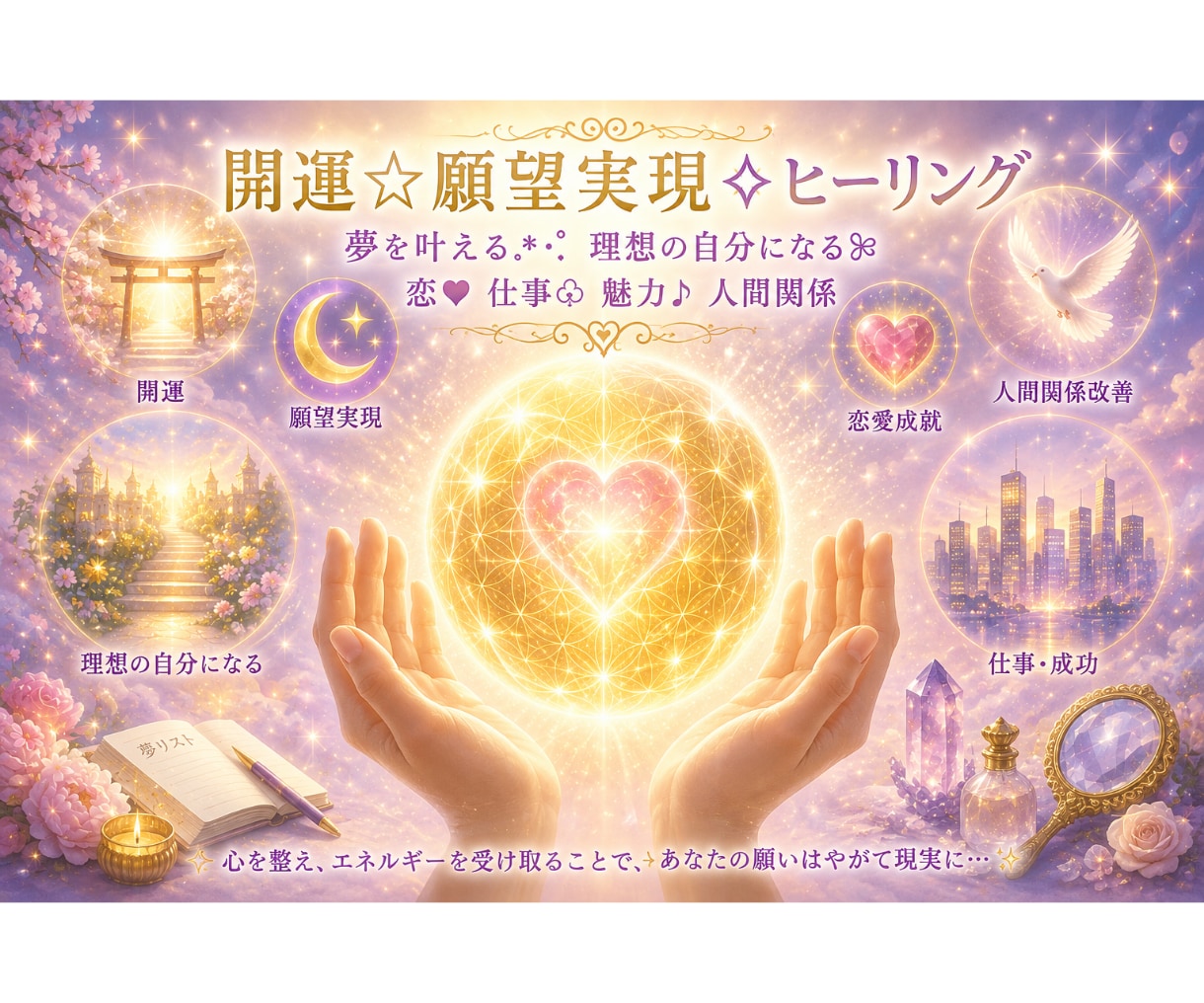 開運☆願望実現︎︎‎✧︎一斉ヒーリングお届けします 夢を叶える.*･ﾟ理想の自分になるꕤ恋❤仕事♤魅力♪人間関係 イメージ1