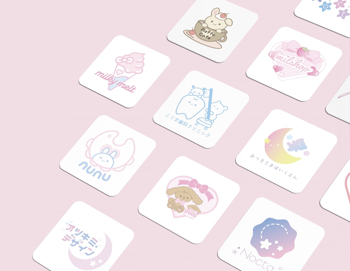 理想のゆめかわキャラクターロゴつくります 修正無制限・AIデータ込みで理想のかわいいロゴをお届け･:* イメージ1