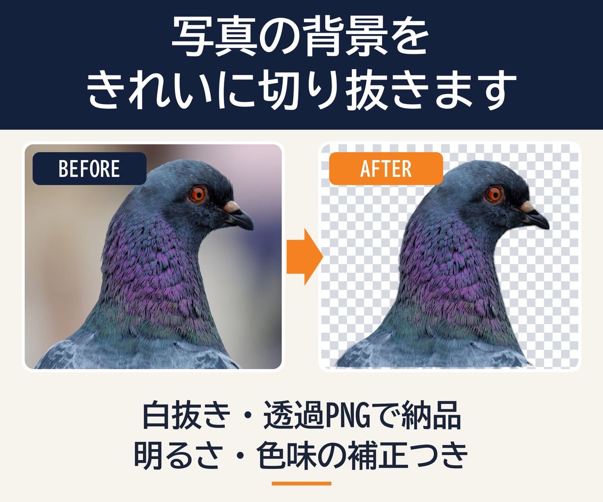 写真の背景を切り抜き・色味も整えます 白抜き・透過PNG対応。商品写真やプロフィール写真に イメージ1