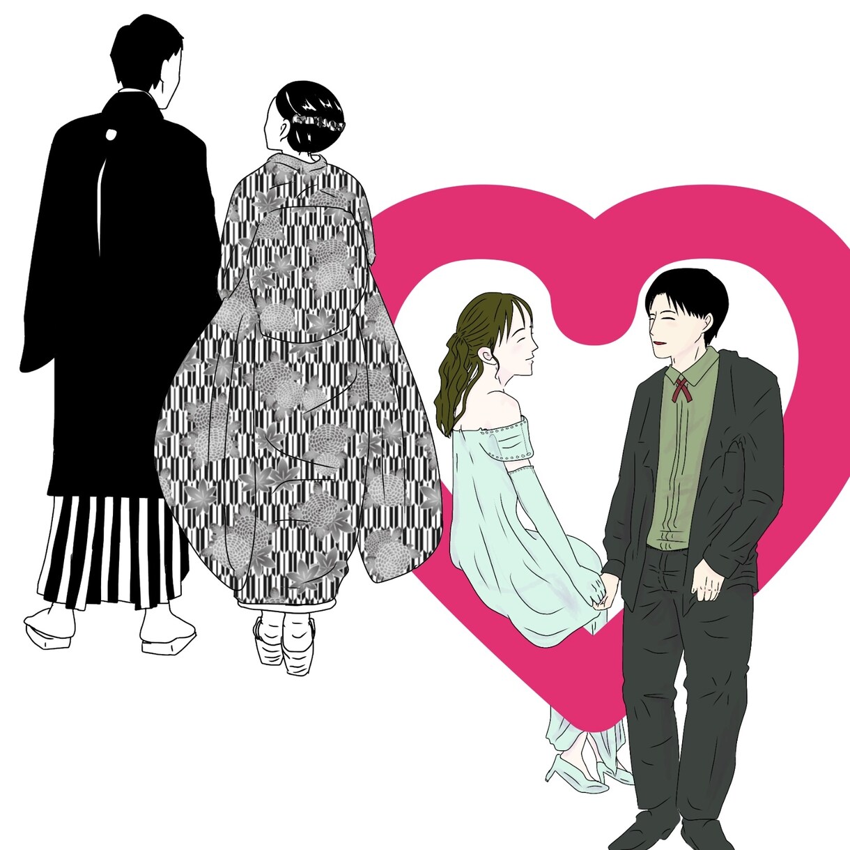ウェルカムボードの似顔絵イラストを作成します ペーパーアイテム用にもぜひお使いください。 イメージ7