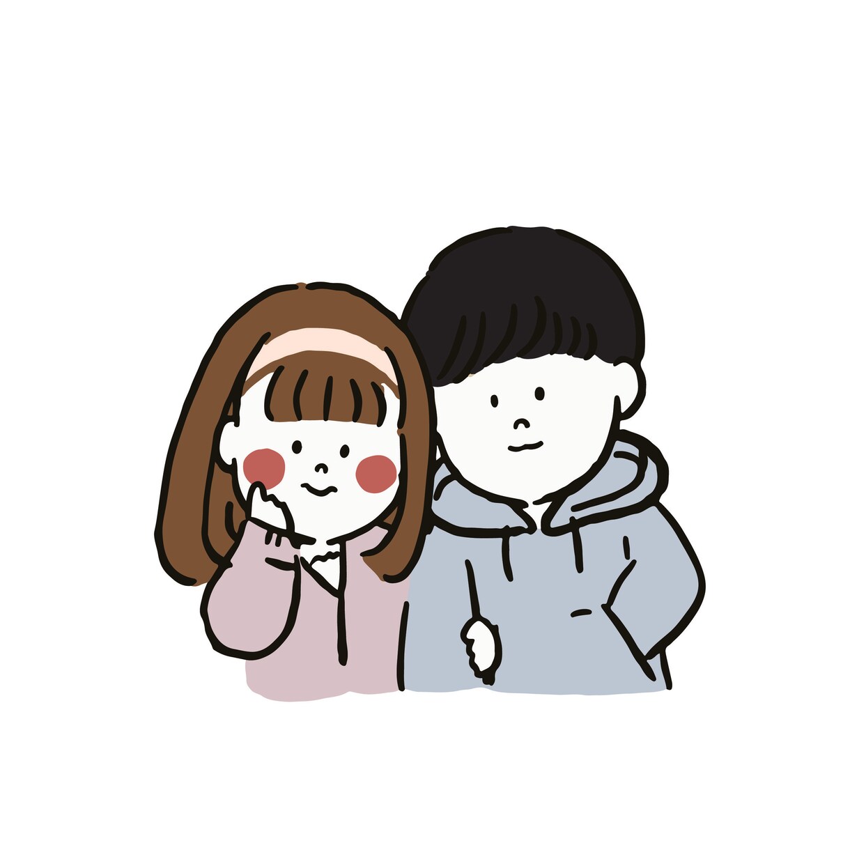 あなたがモデルの ペアイラスト をお描きします シンプルだけどキュートでほっこりなイラストが得意ですഒ˖° イメージ5