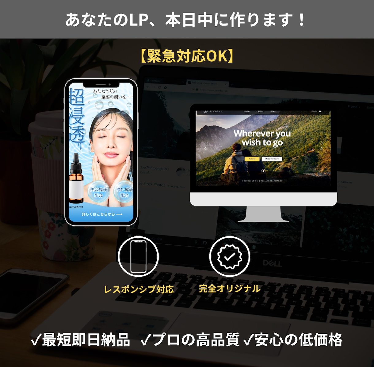 プロ品質のLPを即日納品します LP制作の常識を覆す。思い立ったら、その日のうちに イメージ1