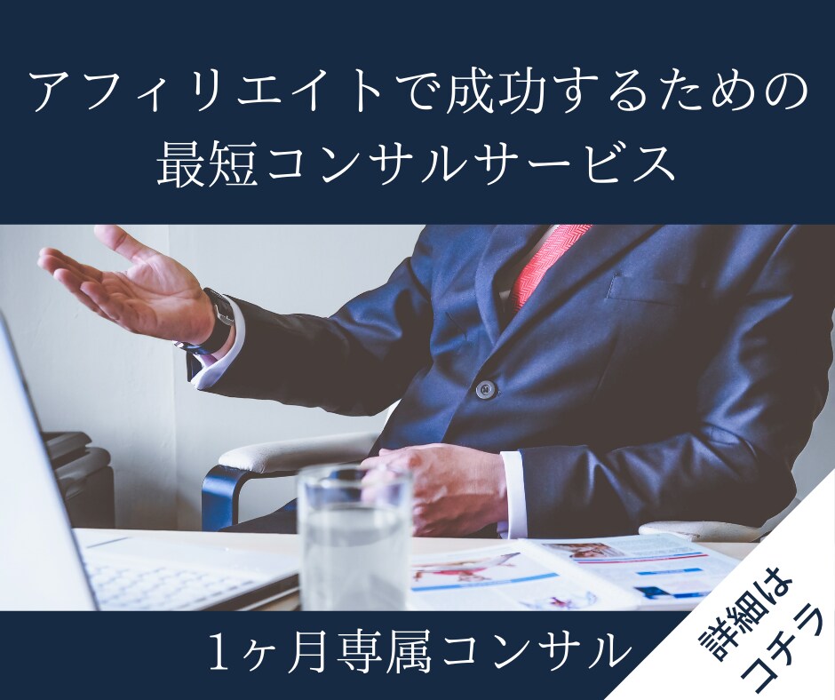 アフィリエイターが月間契約で専属コンサルします 業界歴9年のコンサルが全力でサポートします イメージ1