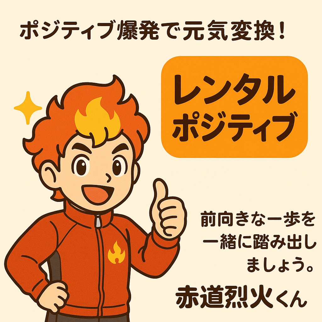 レンタルポジティブ！！烈火くんが元気爆発変換します 落ち込んだ心をポジティブ変換！前向きな一歩を応援します！ イメージ1