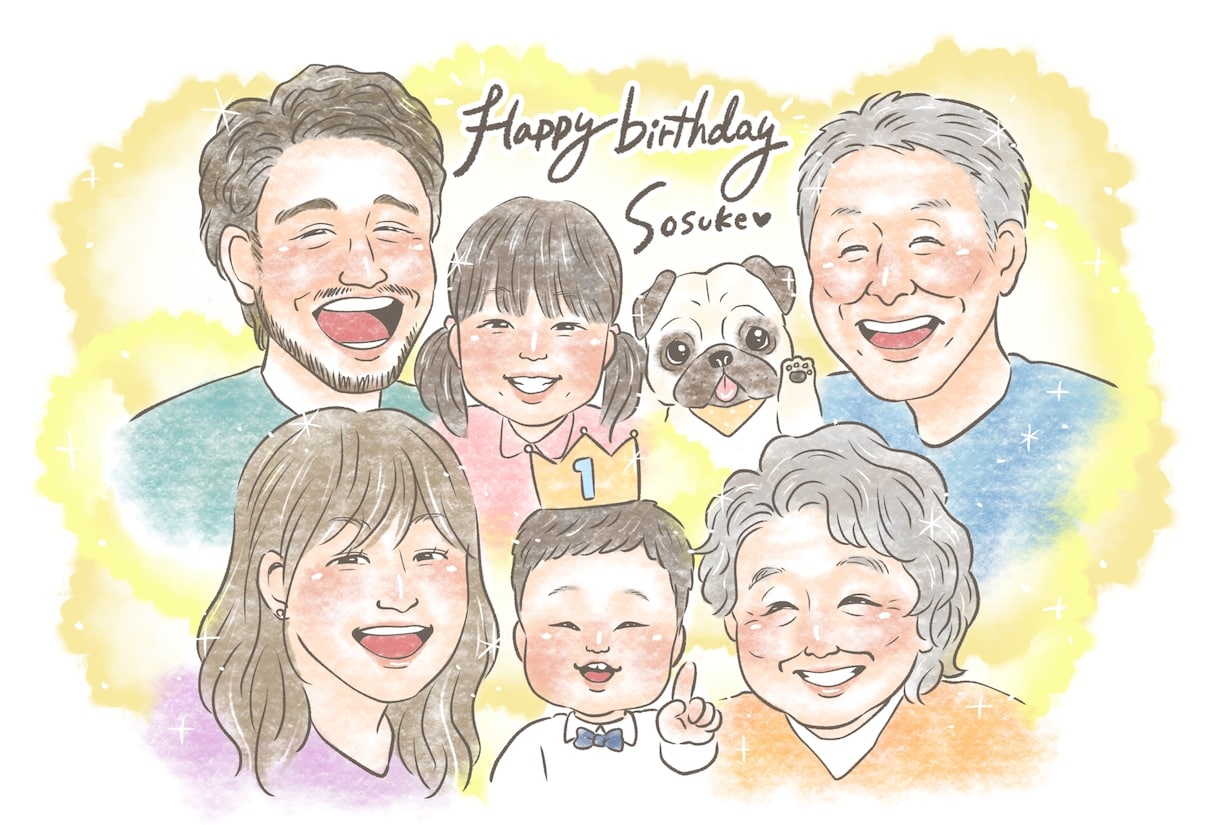 心温まる優しいタッチで似顔絵を描きます リアルすぎない絵柄で特徴を捉えて作成いたします！ イメージ1