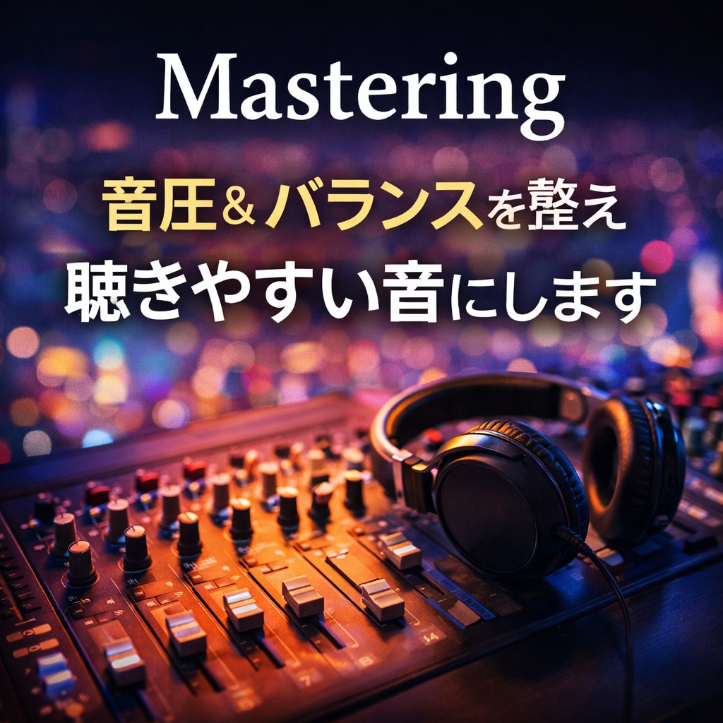 歌モノ特化で高品質マスタリングしますます 音圧とバランスを整え聴きやすく仕上げます イメージ1
