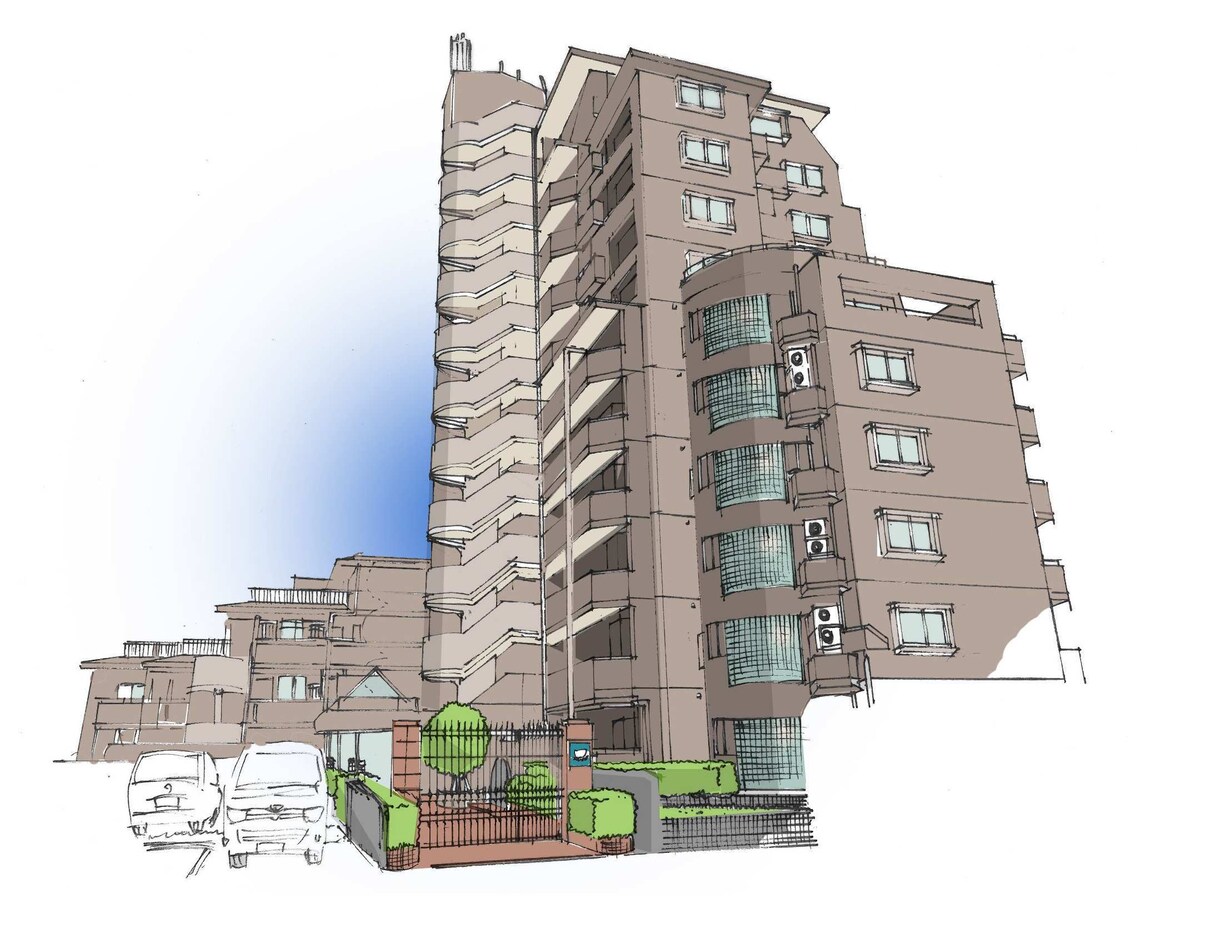 手書きパース描きます シャープなタッチの建築パースです。 イメージ2