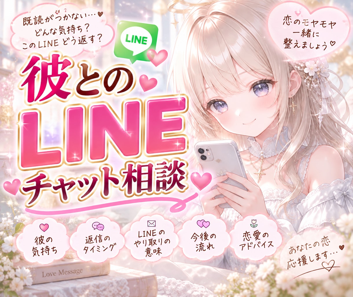 このLINE送る？それとも待つ？？お返事を考えます 連絡するタイミングと次の一手をあなたと一緒に寄り添います♡♡ イメージ1