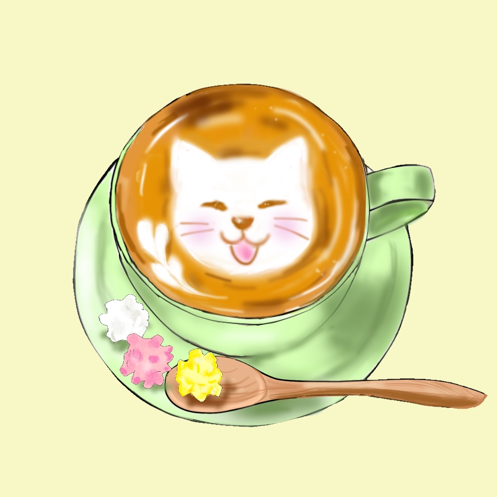 ラテアートのイラスト描きます お好きな動物をラテアート風にアイコンなどにどうぞ イメージ3