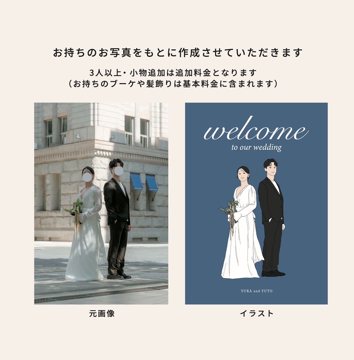 ナチュラルな結婚式ウェルカムボード描きます 結婚式後も飾りたくなる一枚を｜データ納品 イメージ5