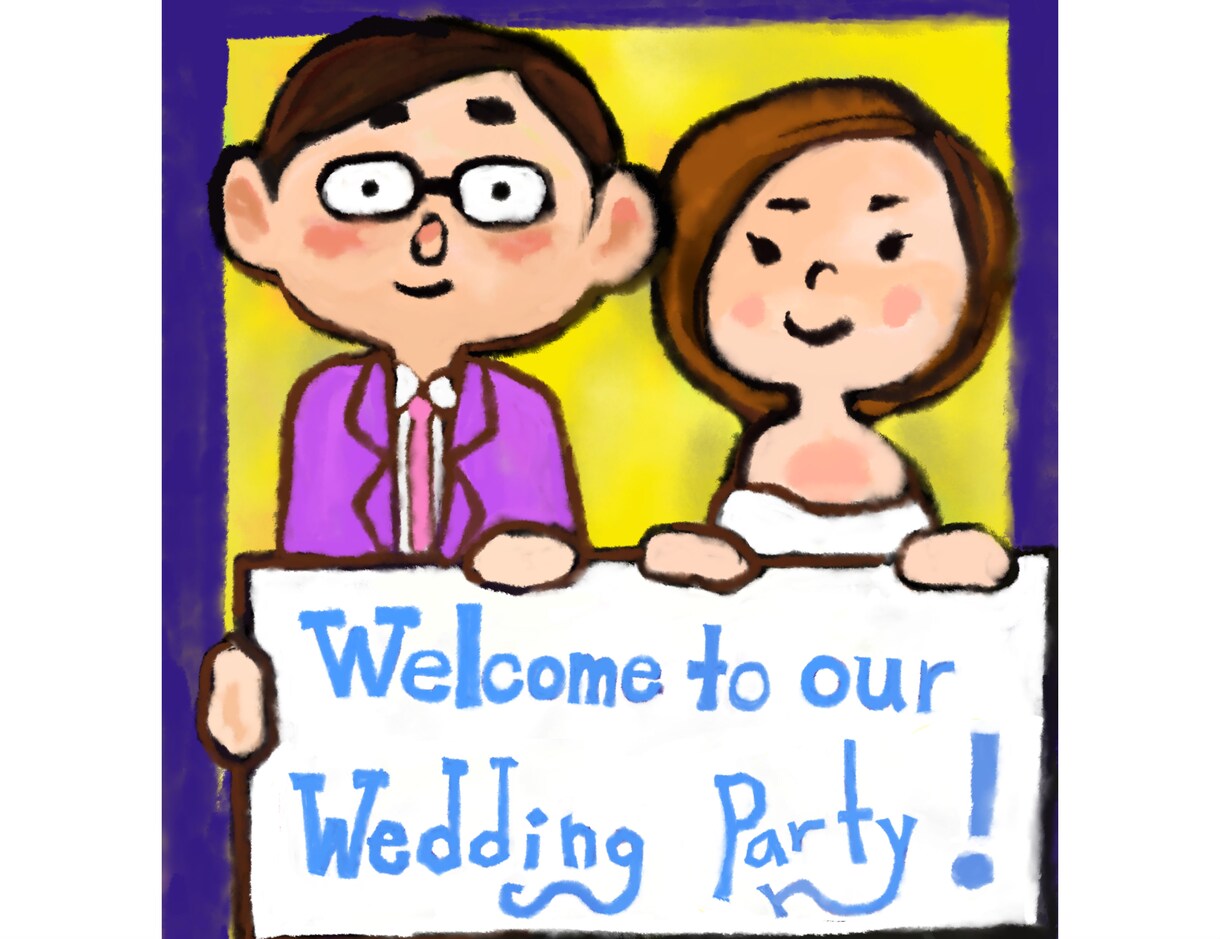 かわいいタッチで、結婚式のウェルカムボード用イラストをお描きします！【データ納品】 イメージ3