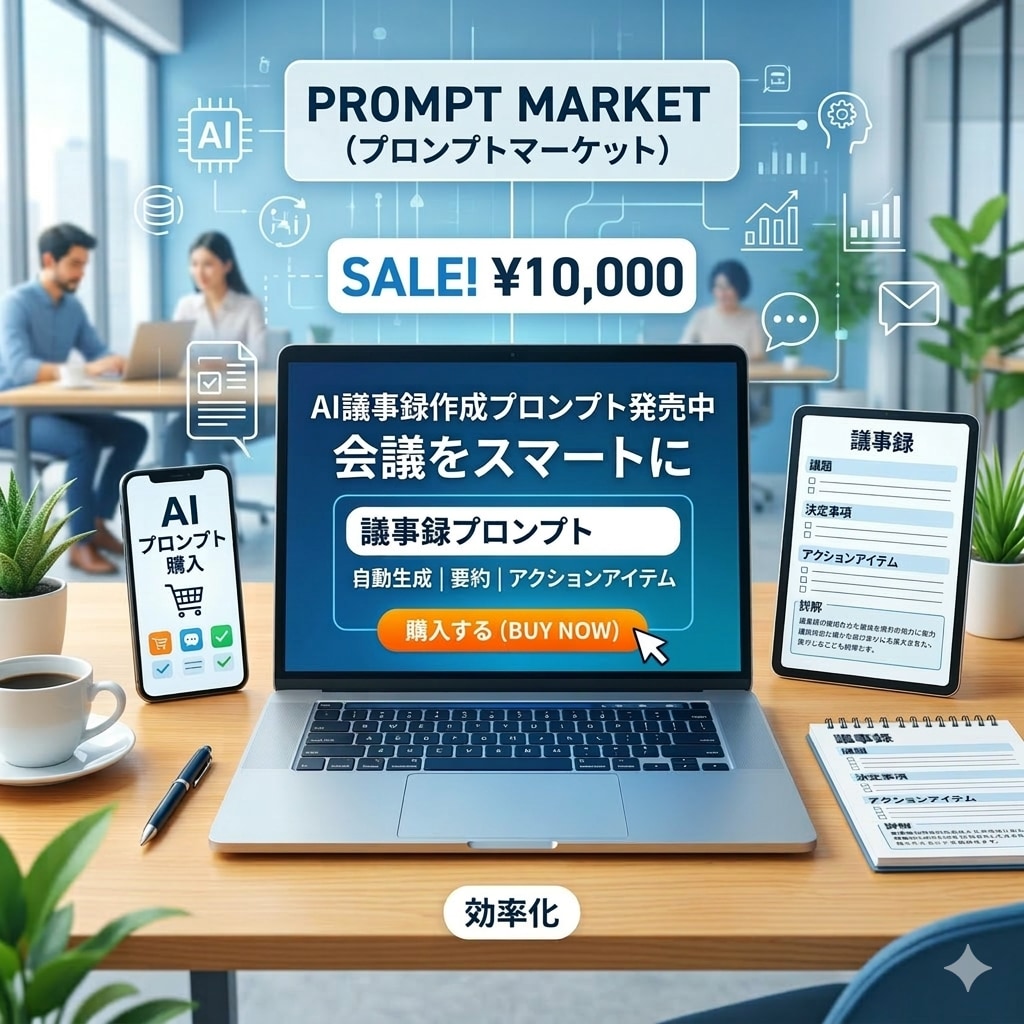 公式議事録プロンプトを作成し販売します 自社の議事録を基に資料と文字起こしから自社表現で議事録生成 イメージ1