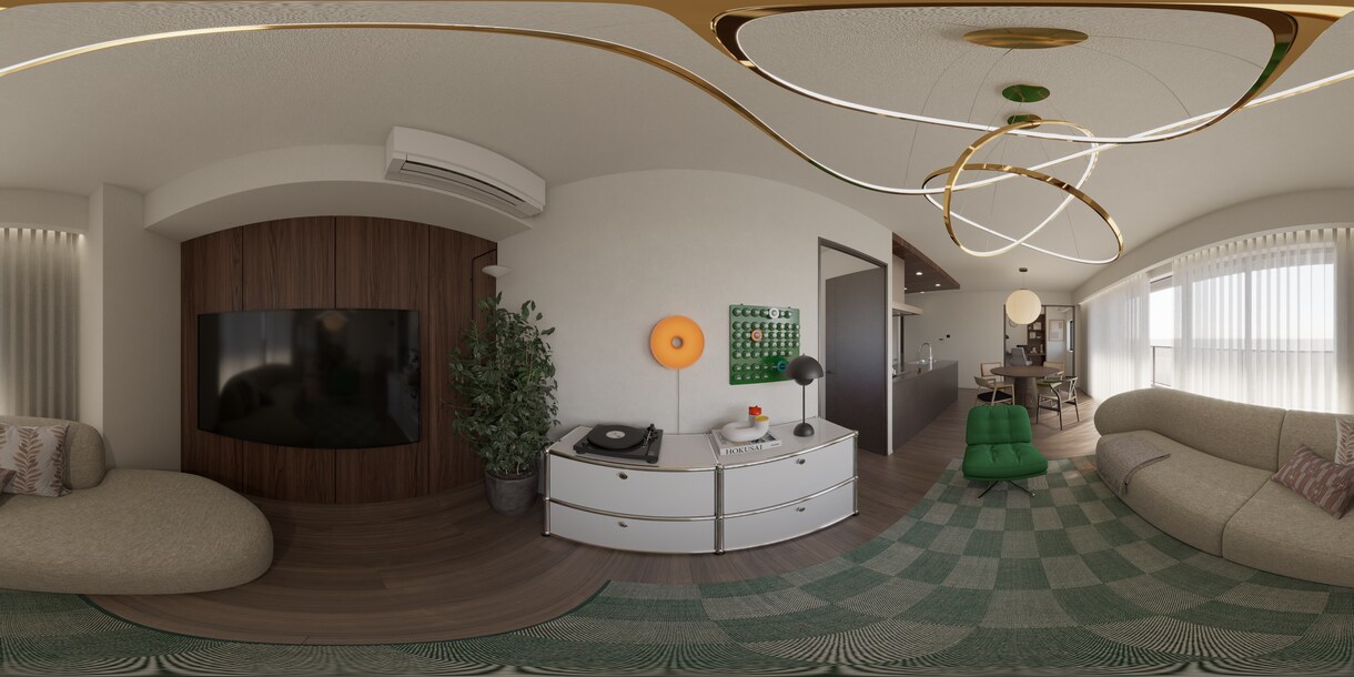 360°室内パノラマCGを作成します 360°パノラマCGで魅力的な室内を体験できるサービスです。 イメージ2