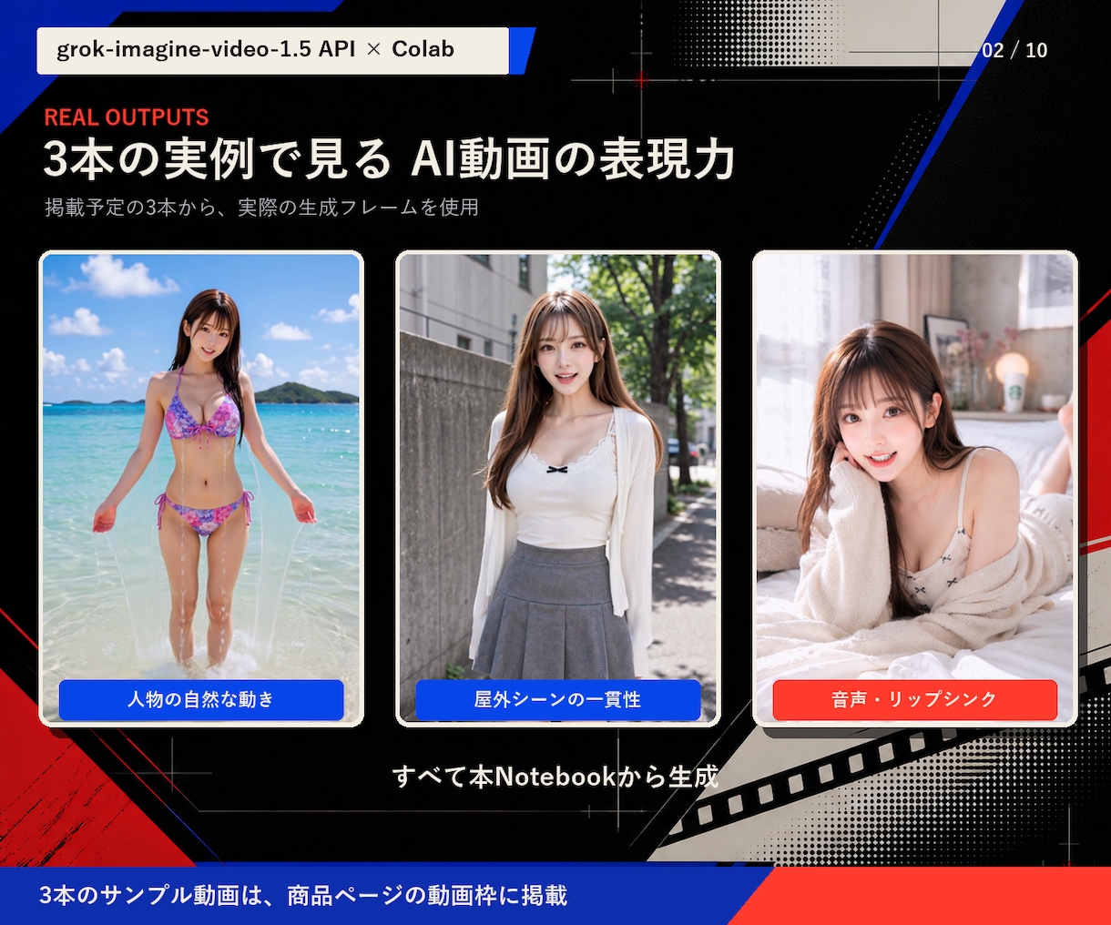 画像1枚からAI動画が作れるまで無料で伴走します コード不要、かんたん操作！最初のサンプル動画完成までサポート イメージ2