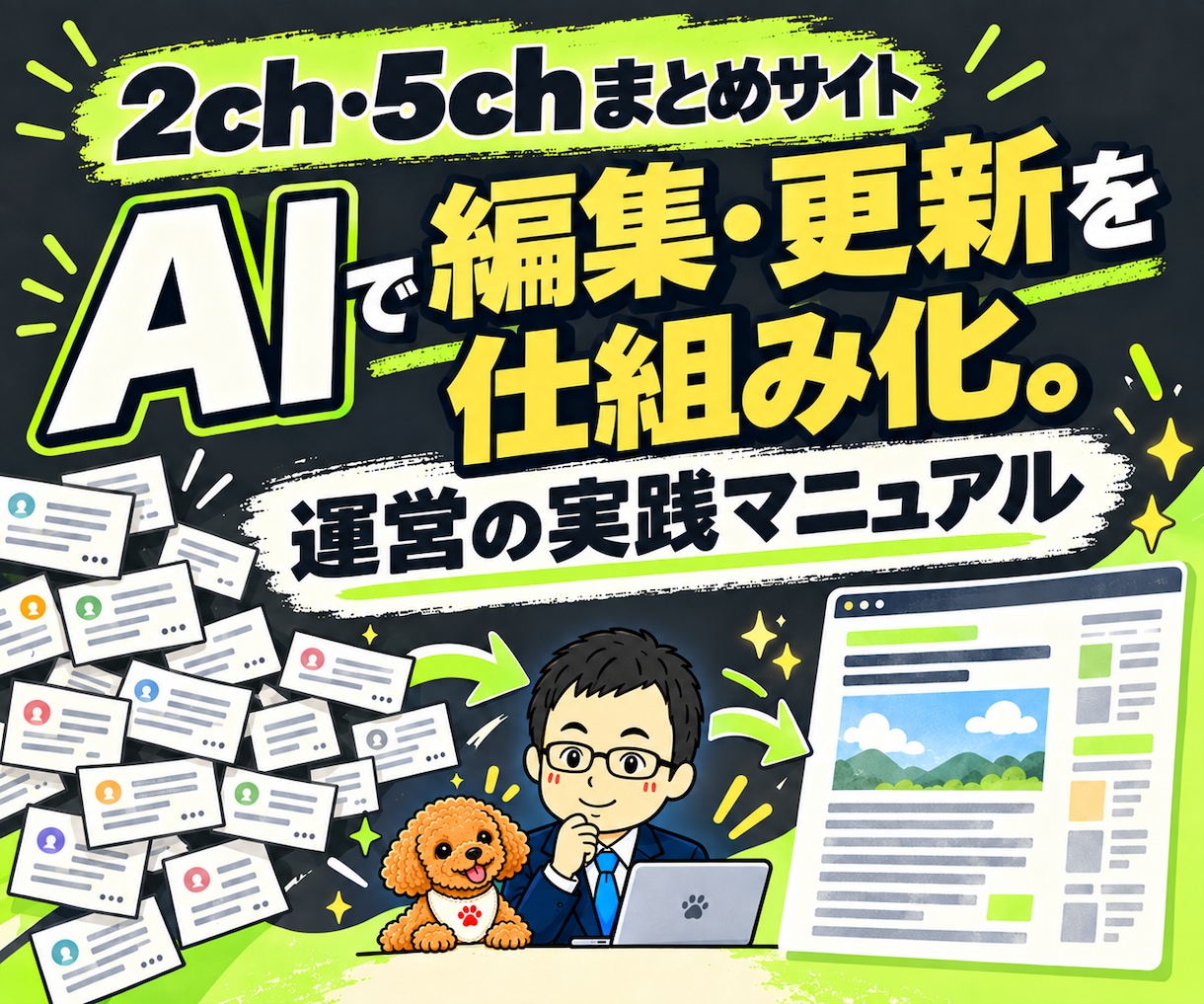 AIで2ch・5chまとめサイト運営を教えます 記事編集・更新の仕組み化を実践マニュアルで学ぶ イメージ1