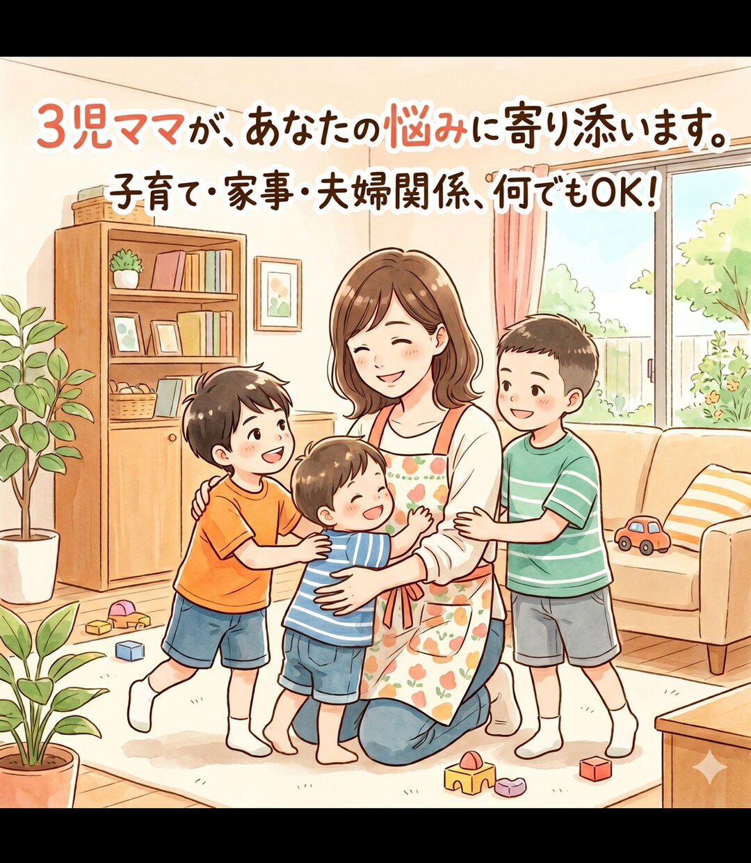３児ママがあなたの気持ち受け止めます 否定せず、最後までどんな気持ちも受け止めます イメージ1
