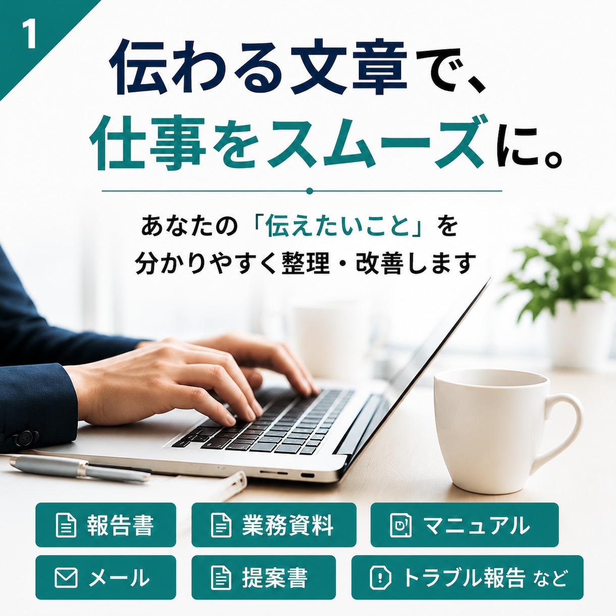 仕事の文章・資料を分かりやすく整理しますます AI×実務経験で伝わる文章に仕上げます イメージ1