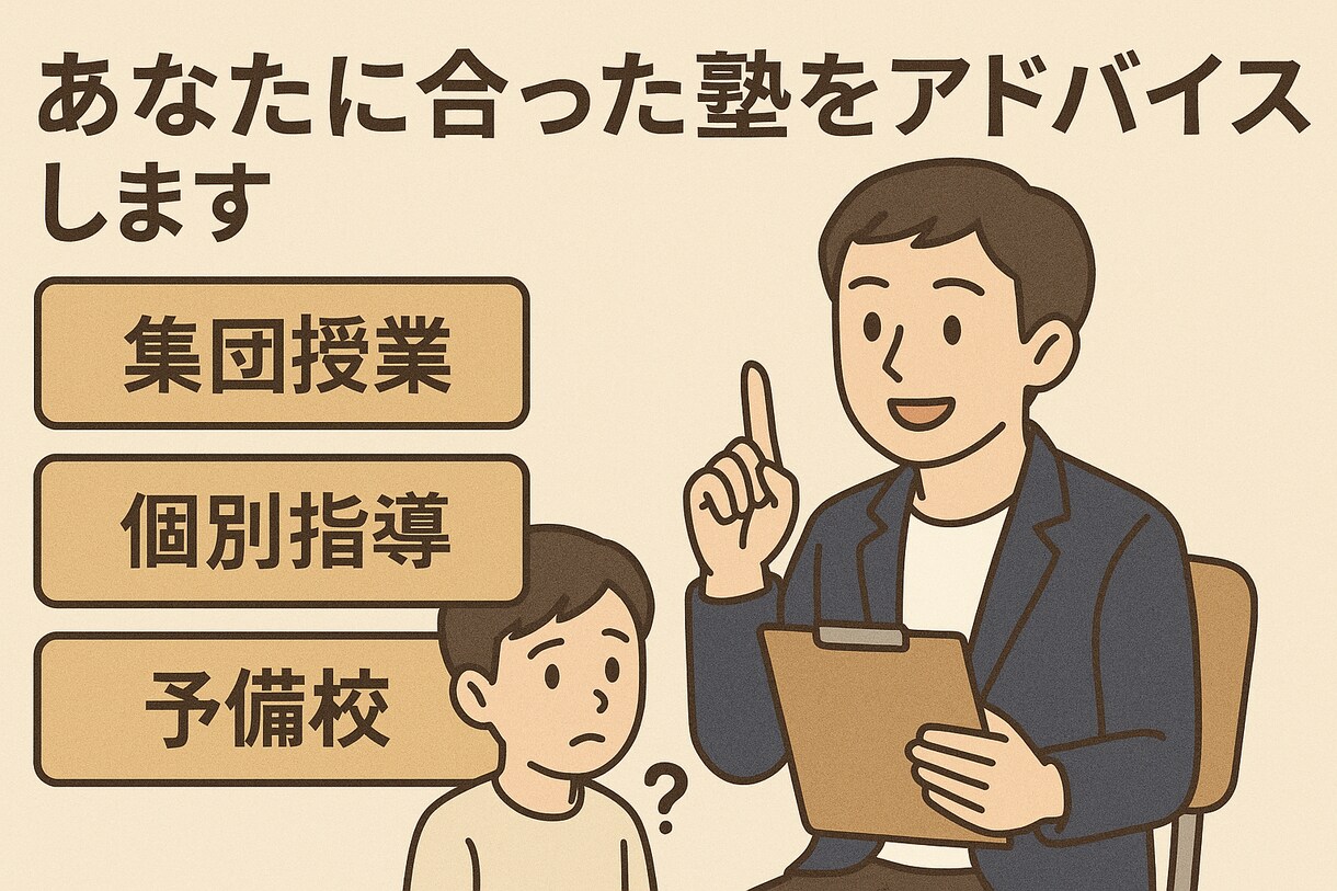 あなたに合った塾選びのアドバイスをします 塾を探している・変えたいと思っている方へ イメージ1