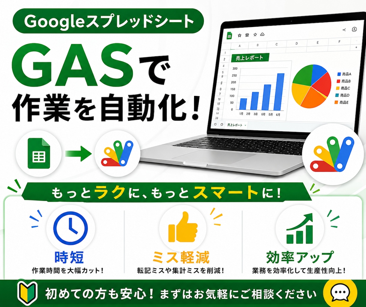 スプレッドシートの業務自動化シートを作ります GAS｜手作業を自動化｜一括処理｜売上集計｜Gmail連携｜ イメージ1
