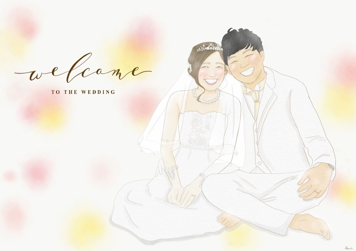デジタルのウェルカムボード描きます 結婚式のオリジナル似顔絵をお探しの方！ イメージ4