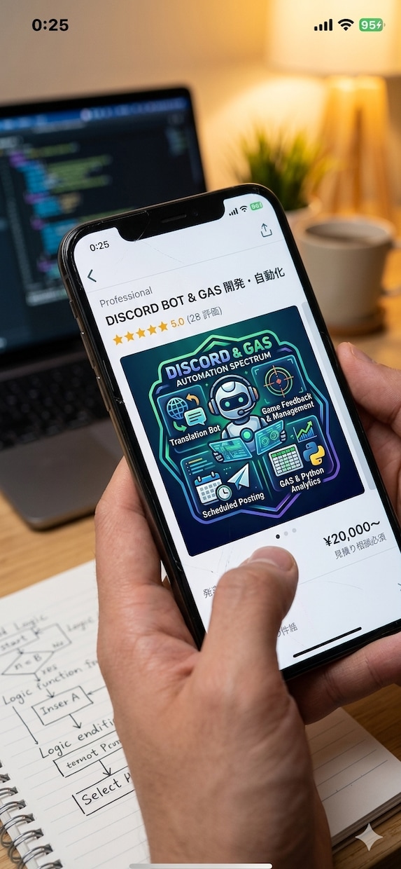 DC Bot制作やGASによる業務自動化を承ります ゲーム管理から翻訳まで！PythonとGASで不便解決します イメージ1