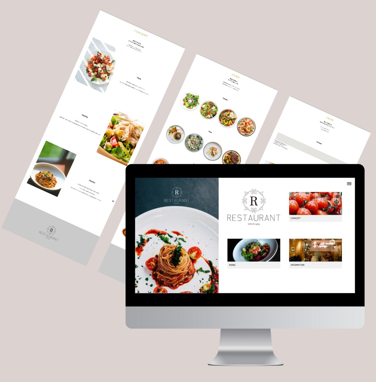 飲食店サイト（テンプレート使用）承ります 一から制作したデザインのテンプレートをもとに制作します。 イメージ2