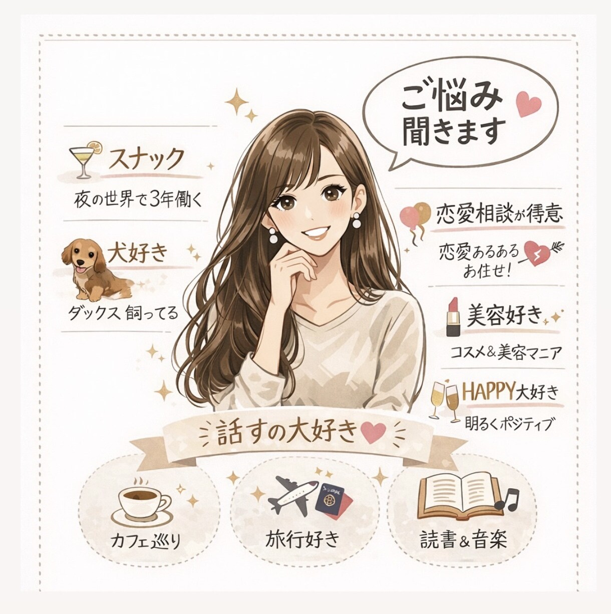 愚痴や恋愛の話、なんでもやさしく聞きます 否定せず、あなたのペースでお話を聞きます イメージ1